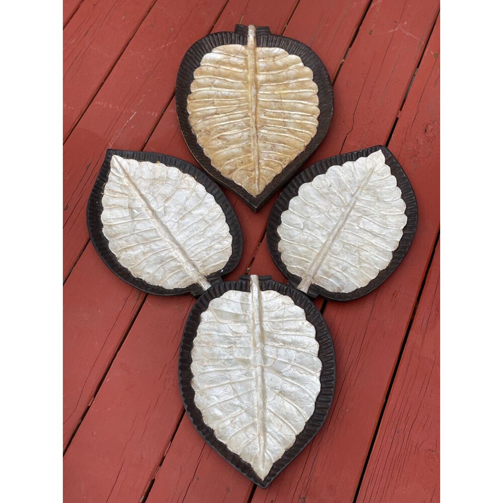 Botanical Plaques | Neutral Boho Wall Deco leaf panel Vintage Leaf Wall Art Set